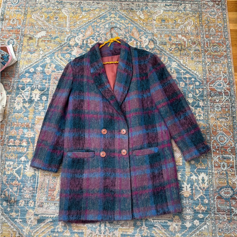 Vintage Plaid Wool Blazer
